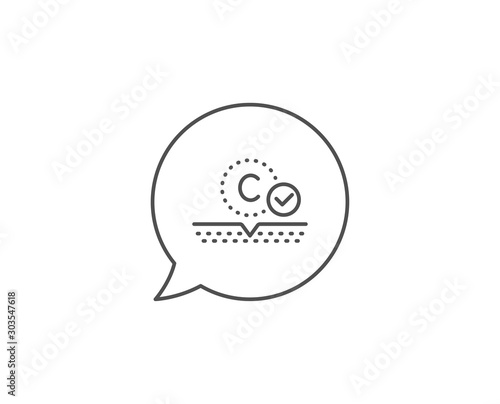 Collagen skin line icon. Chat bubble design. Cream care sign. Cosmetic lotion symbol. Outline concept. Thin line collagen skin icon. Vector