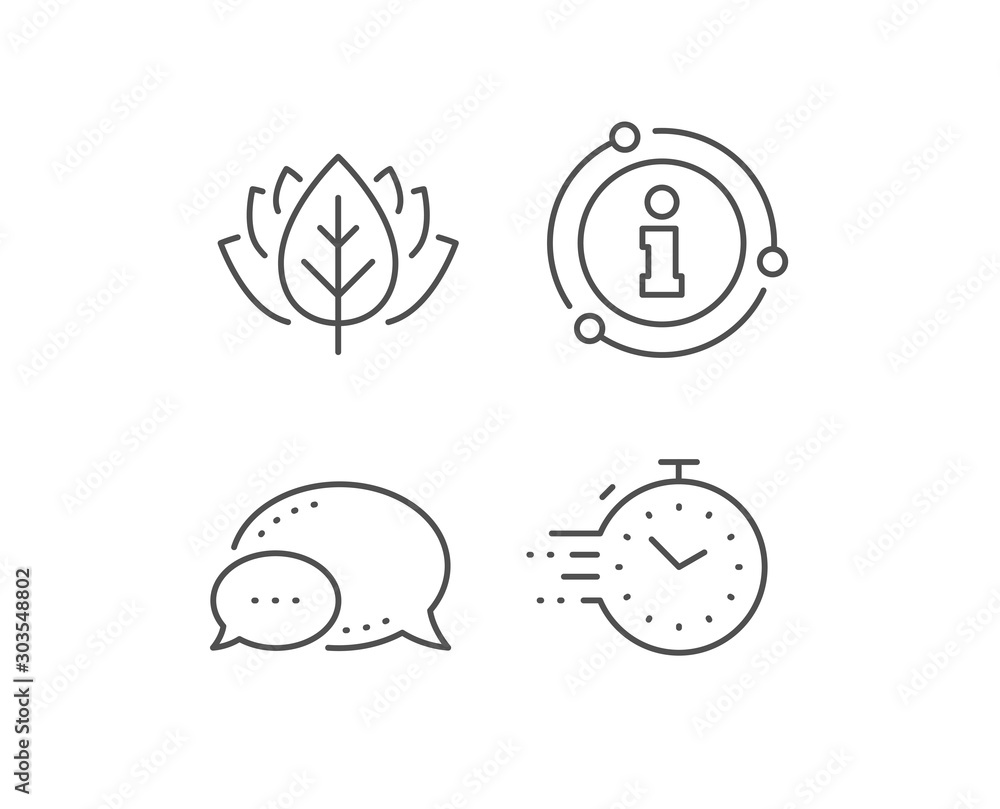 Timer line icon. Chat bubble, info sign elements. Time management sign. Stopwatch symbol. Linear timer outline icon. Information bubble. Vector Timer line icon. Chat bubble, info sign elements. Time management sign. Stopwatch symbol. Linear timer outline icon. Information bubble. Vector