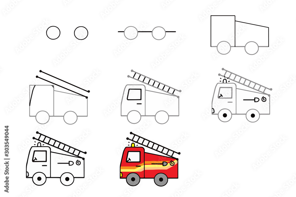 Fire Truck Easy To Draw HD Png Download  Transparent Png Image  PNGitem
