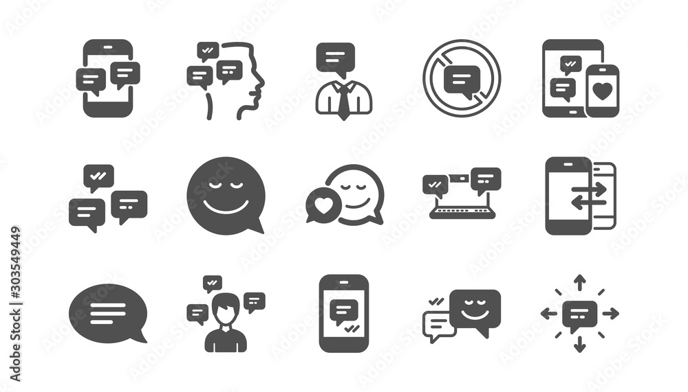 Message and Communication icons. Group chat, Speech bubble and Sms. Contact classic icon set. Quality set. Vector Message and Communication icons. Group chat, Speech bubble and Sms. Contact classic icon set. Quality set. Vector