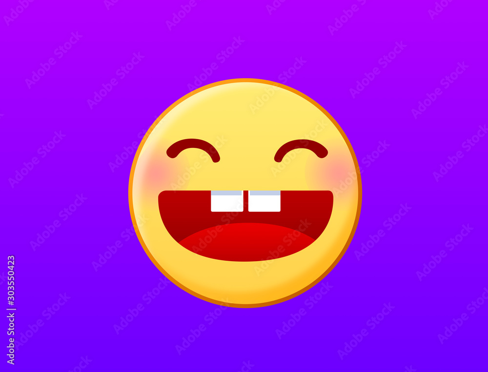 Obraz premium Fool, idiot, happy, fangs, happy, happy, joy, joy, comedy, cartoon, illustration, expression, emotion,