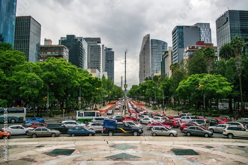 Traffic in Downtown Mexico City, Mexico photo