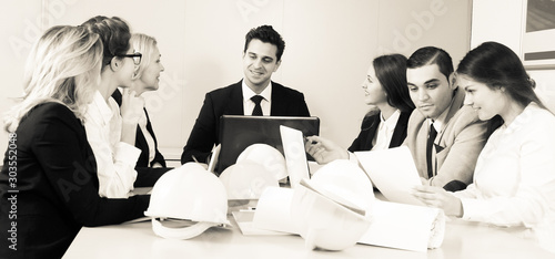 colleagues in meeting room