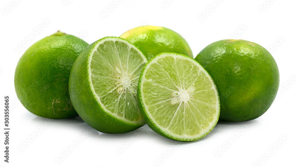 Lime fruit isolated on white background Lime fruit isolated on white background