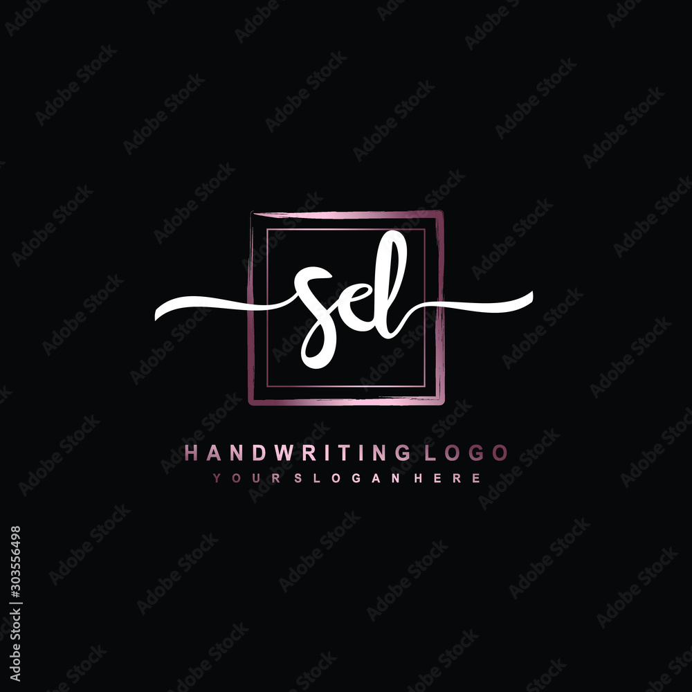 SD Initial handwriting logo design with brush box lines dark pink color gradation. handwritten logo for fashion, team, wedding, luxury logo. SD Initial handwriting logo design with brush box lines dark pink color gradation. handwritten logo for fashion, team, wedding, luxury logo.