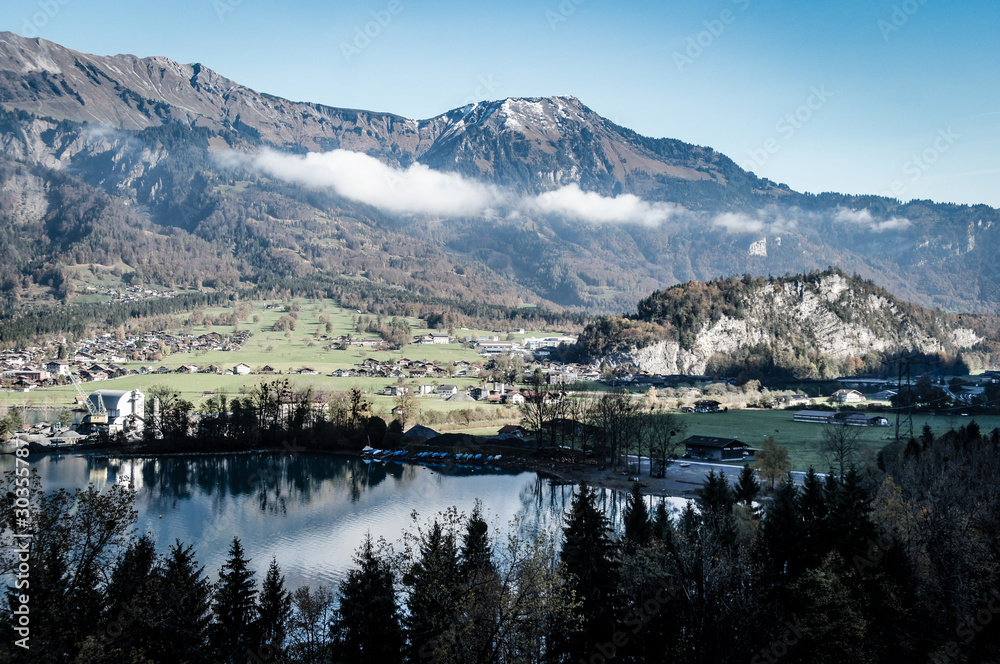 Amazing lake in the Switzerland Alps