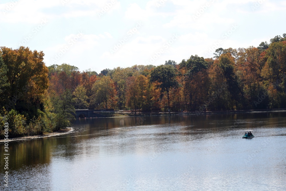 A peaceful autumn scene at the lake in the park. A peaceful autumn scene at the lake in the park.