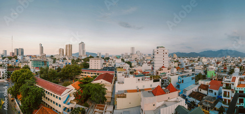 Panoramic view of evening Nha Trang