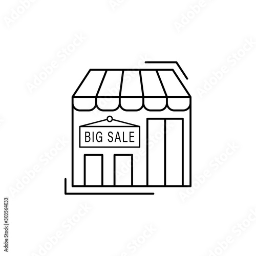 Store  big sale icon. Simple line  outline vector of black friday icons for ui and ux  website or mobile application