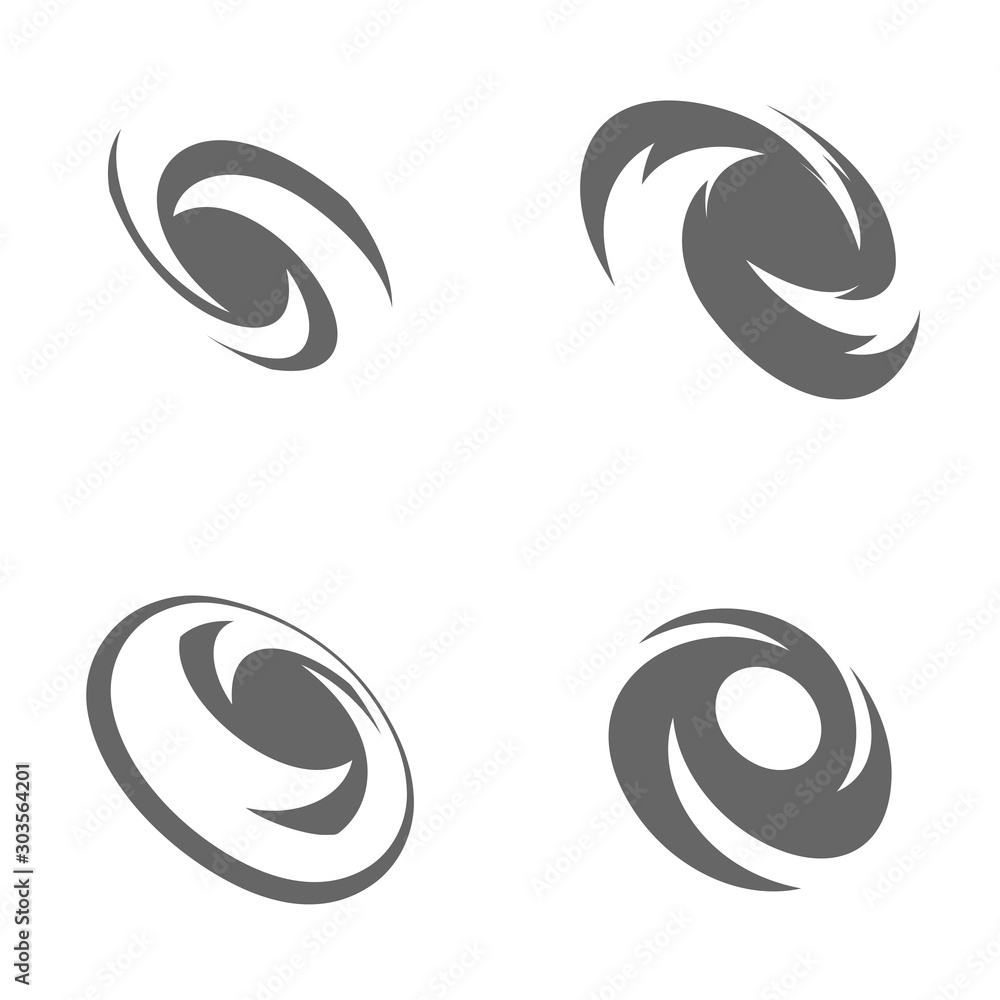 Set of Turbine Circle Logo Design Concept Vector. Vortex Logo Template. Icon Symbol. Illustration