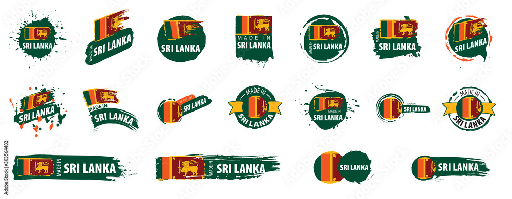 Vector set of flags of Sri Lanka on a white background Vector set of flags of Sri Lanka on a white background