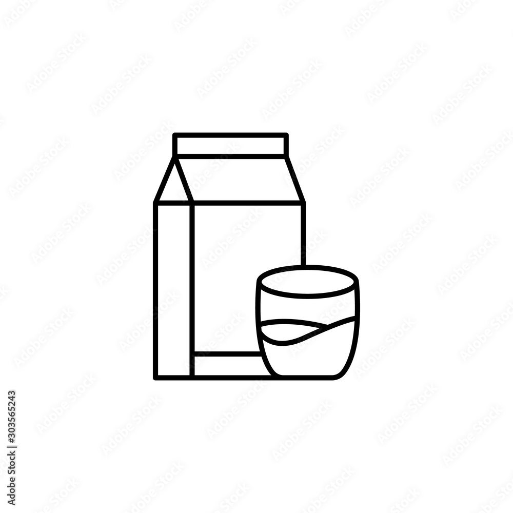 Milk drink icon. Simple line, outline vector of organic food icons for ui and ux, website or mobile application Milk drink icon. Simple line, outline vector of organic food icons for ui and ux, website or mobile application