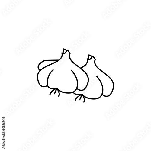 Garlic vegetable icon. Simple line, outline vector of organic food icons for ui and ux, website or mobile application