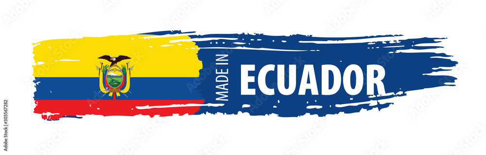 Foto Ecuador flag, vector illustration on a white background