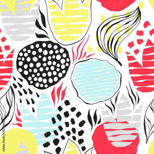 Vector Seamless Abstract Floral Pattern