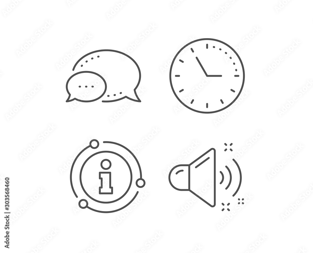 Loud sound line icon. Chat bubble, info sign elements. Music sound sign. Musical device symbol. Linear loud sound outline icon. Information bubble. Vector Loud sound line icon. Chat bubble, info sign elements. Music sound sign. Musical device symbol. Linear loud sound outline icon. Information bubble. Vector