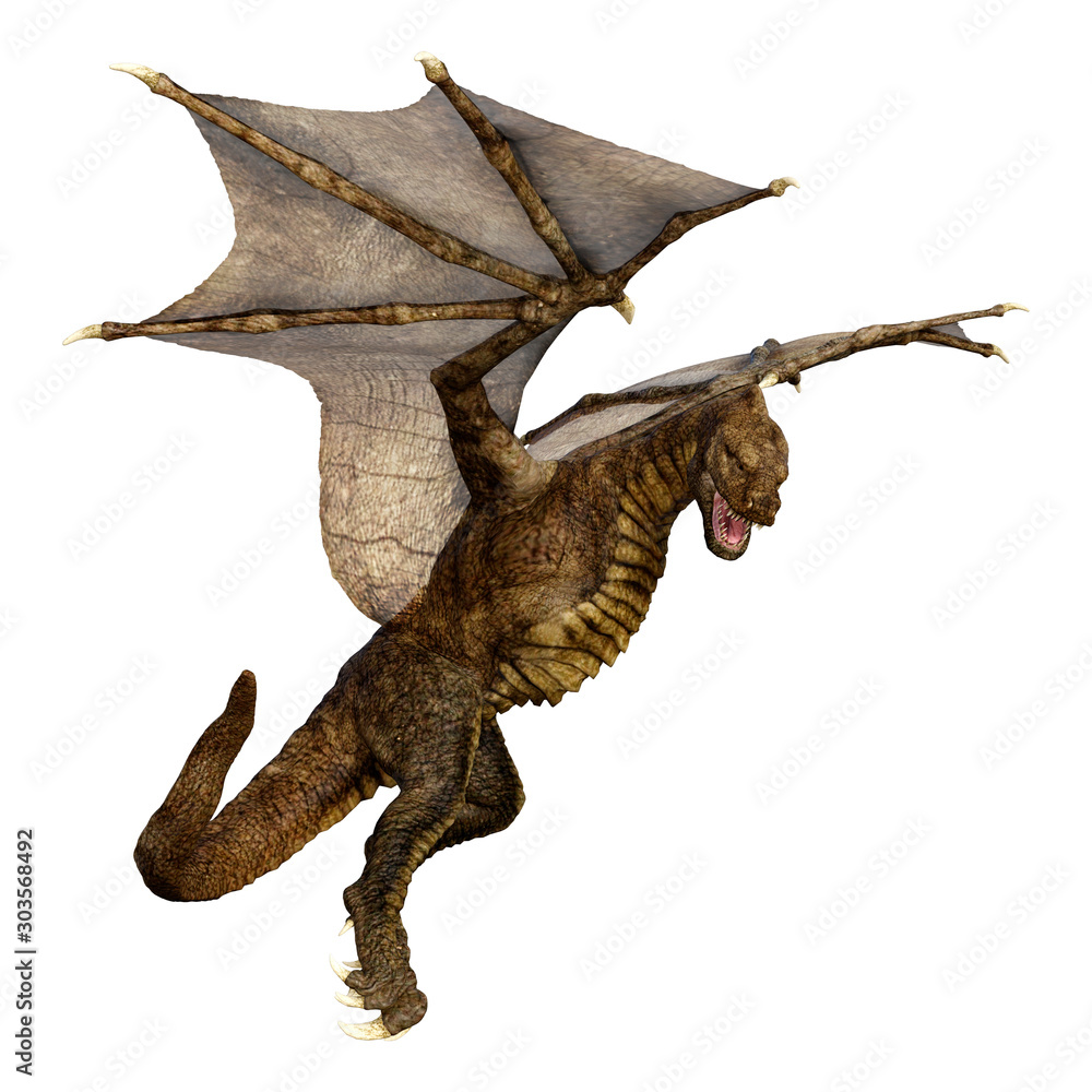 3D Rendering Fairy Tale Dragon on White 3D Rendering Fairy Tale Dragon on White