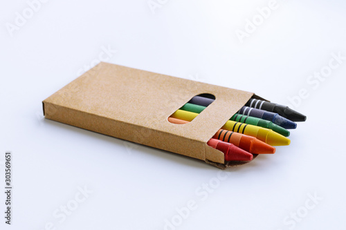 A small box of color pencils. Mock up