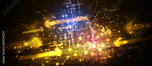 Cybersecurity and information or network protection. Future technology web services for business and internet project