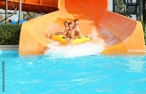 Happy family having fun in ...