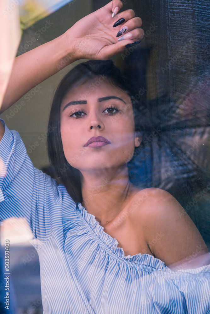 Fototapeta premium Beautiful young female brunette model