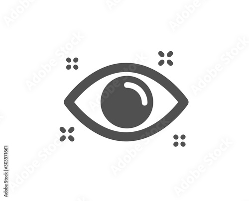 Oculist clinic sign. Health eye icon. Optometry vision symbol. Classic flat style. Simple health eye icon. Vector