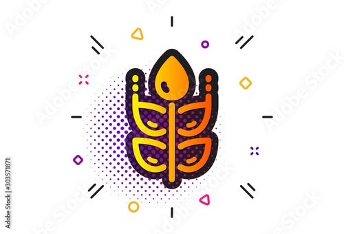 Organic tested sign. Halftone circles pattern. Gluten free icon. Natural product symbol. Classic flat gluten free icon. Vector