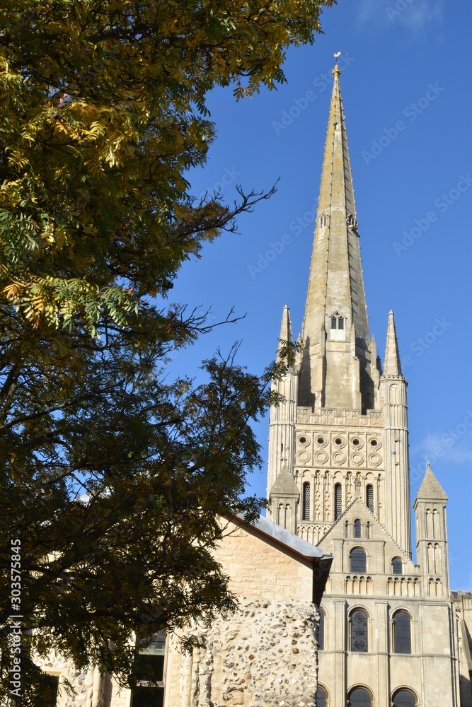 Norwich Cathedral, Norfolk, UK, during autumn/winter 2019 Norwich Cathedral, Norfolk, UK, during autumn/winter 2019