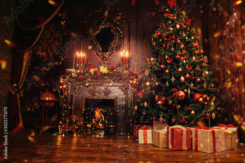 festive christmas interior