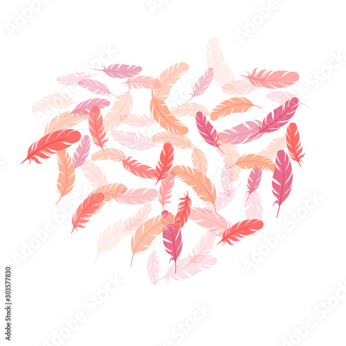 Detailed majestic feather on white design.