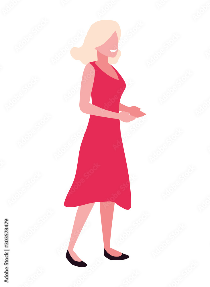 woman standing on white background woman standing on white background