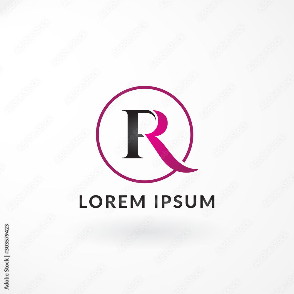 FR Letter Serif Logo Design FR Letter Serif Logo Design