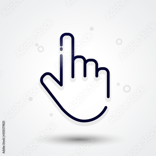 Vector Illustration Modern Hand Icon. Mouse Pointer Sign.