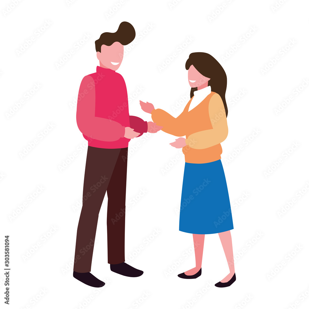 couple of people standing on white background couple of people standing on white background