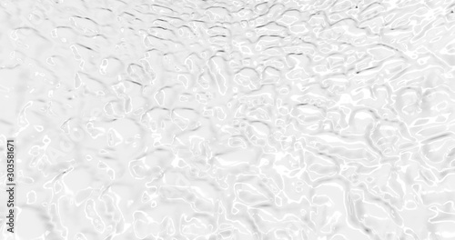 Liquid abstract white background. Smooth glossy texture 3D rendering l
