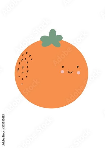 Smile orange on white background. - Image
