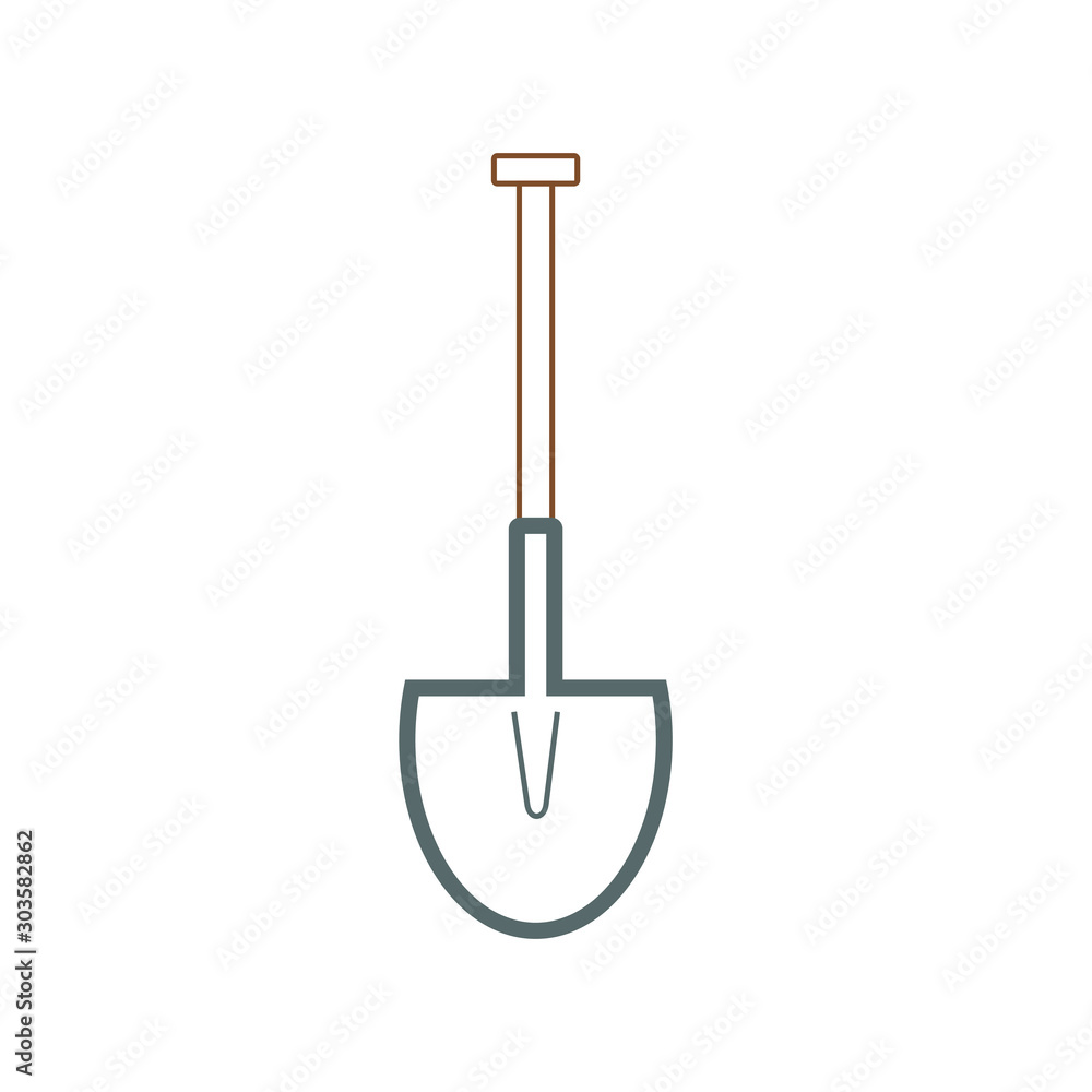 mason shovel vector icon, formed with simple shapes mason shovel vector icon, formed with simple shapes