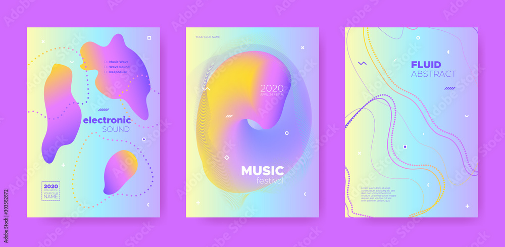 House Music Poster. Abstract Gradient Shape. 