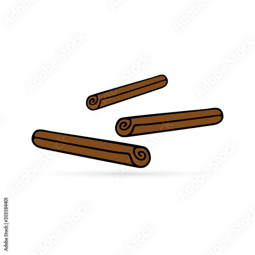 doodle cinnamon icon, kids hand drawing art line, dood sign, vector illustration