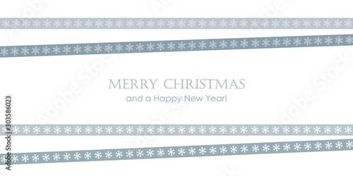 christmas greeting card with snowflake pattern tape vector illustration EPS10