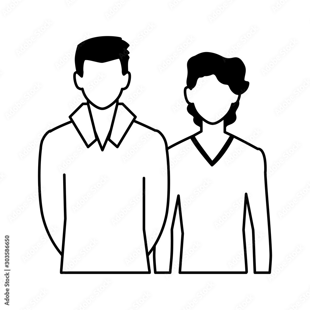 men faceless with different poses on white background men faceless with different poses on white background