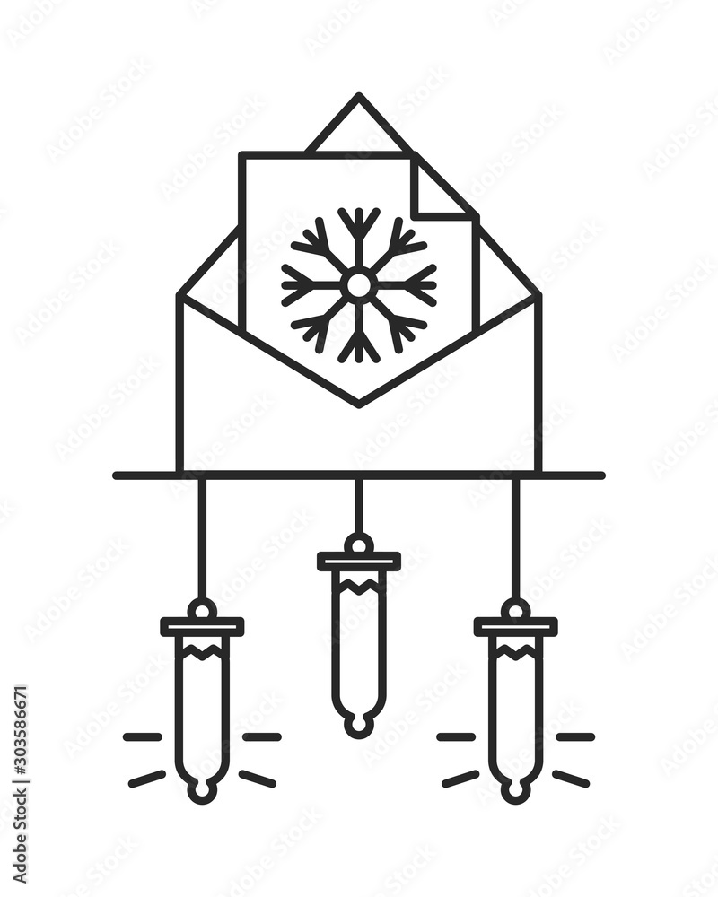 happy merry christmas letter with snowflake in envelope happy merry christmas letter with snowflake in envelope