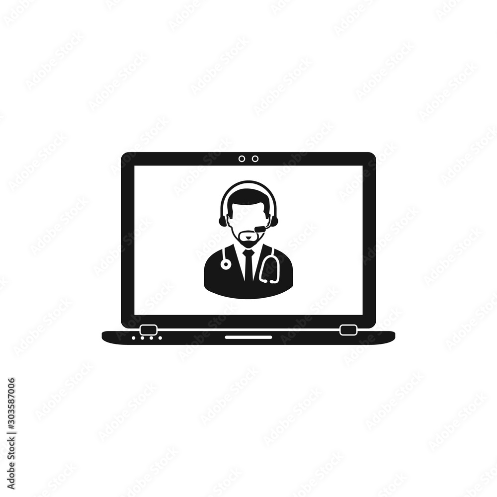 Online Medical Service Icon. Flat style vector EPS. Online Medical Service Icon. Flat style vector EPS.