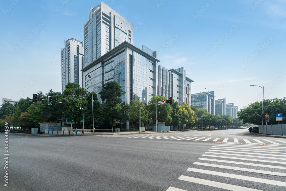 The expressway and the modern city skyline are in Chongqing, China. The expressway and the modern city skyline are in Chongqing, China.