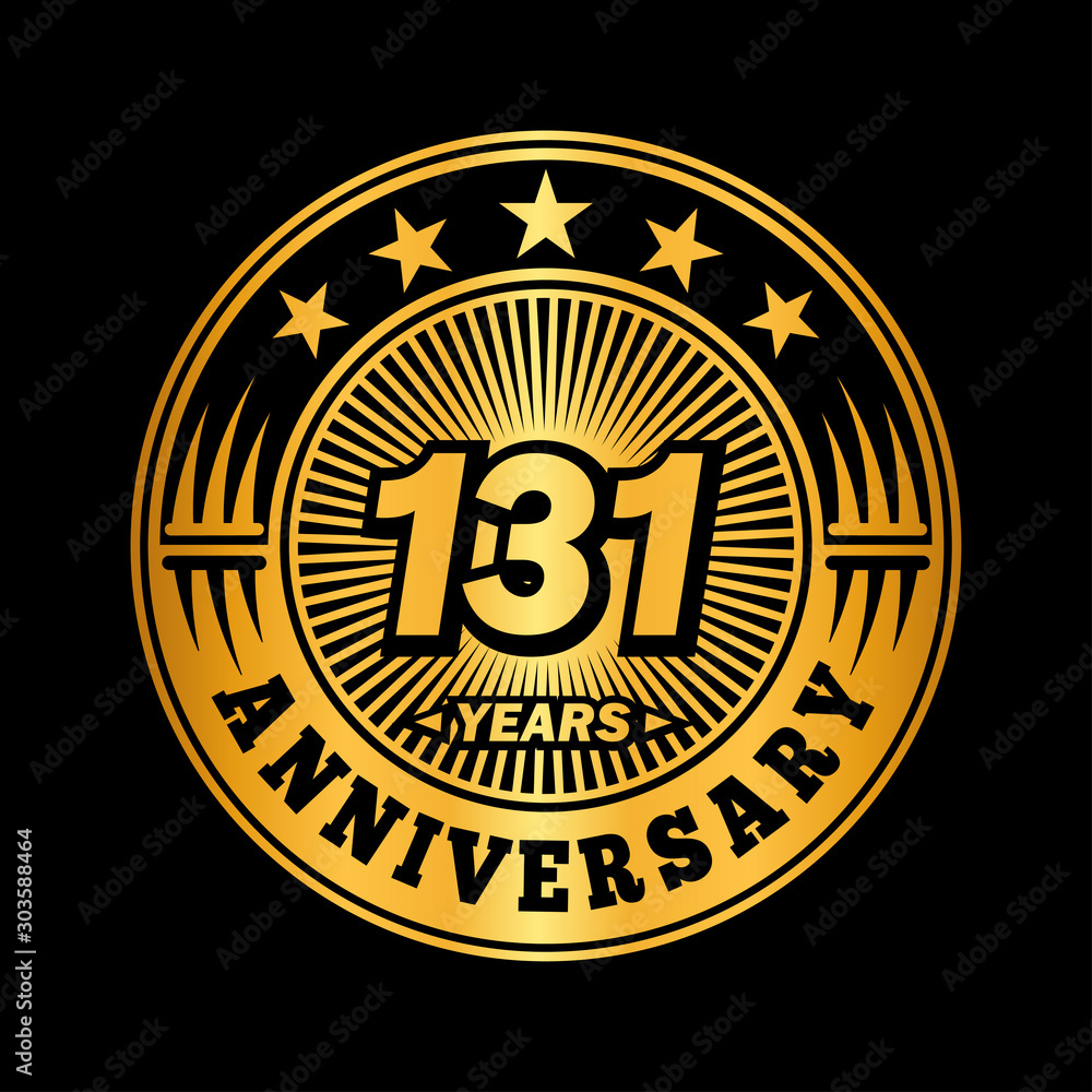 131 years anniversary celebration logo design. Vector and illustration.