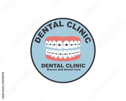 dental clinic icon logo vector illustration design