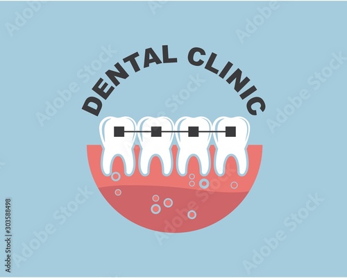 dental clinic icon logo vector illustration design