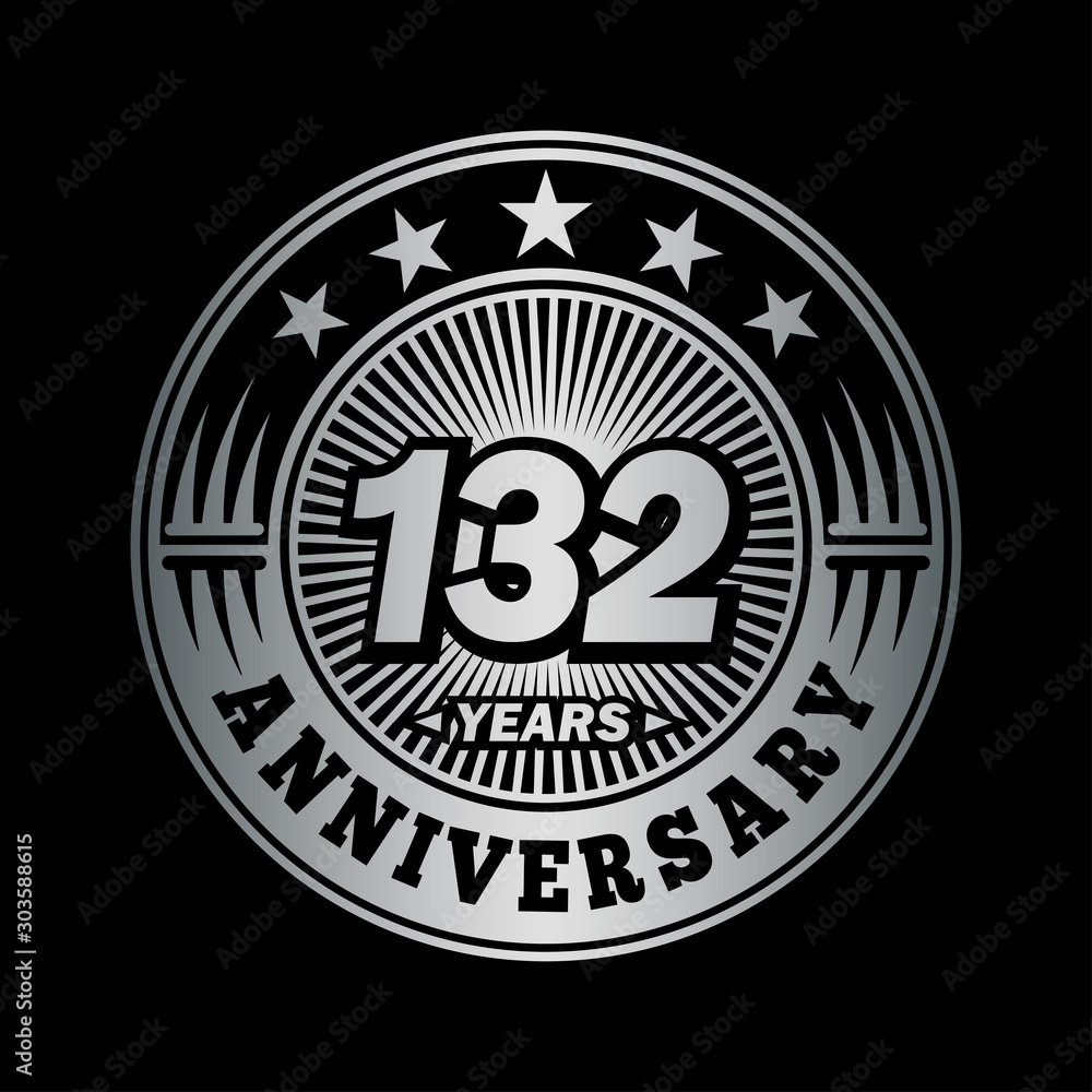 132 years anniversary celebration logo design. Vector and illustration. 132 years anniversary celebration logo design. Vector and illustration.