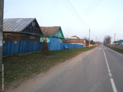 typical eastern slavic rural village buildings © Mikalai Drazdou