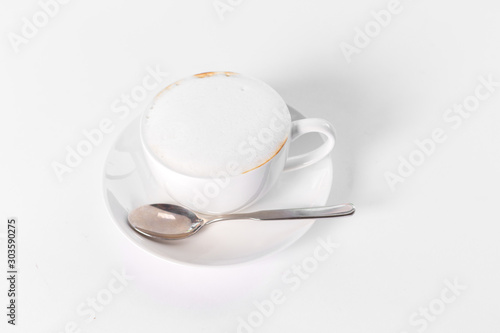 cup of cappuccino on white background
